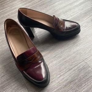 Gadea leather burgundy brown black high heel shoe